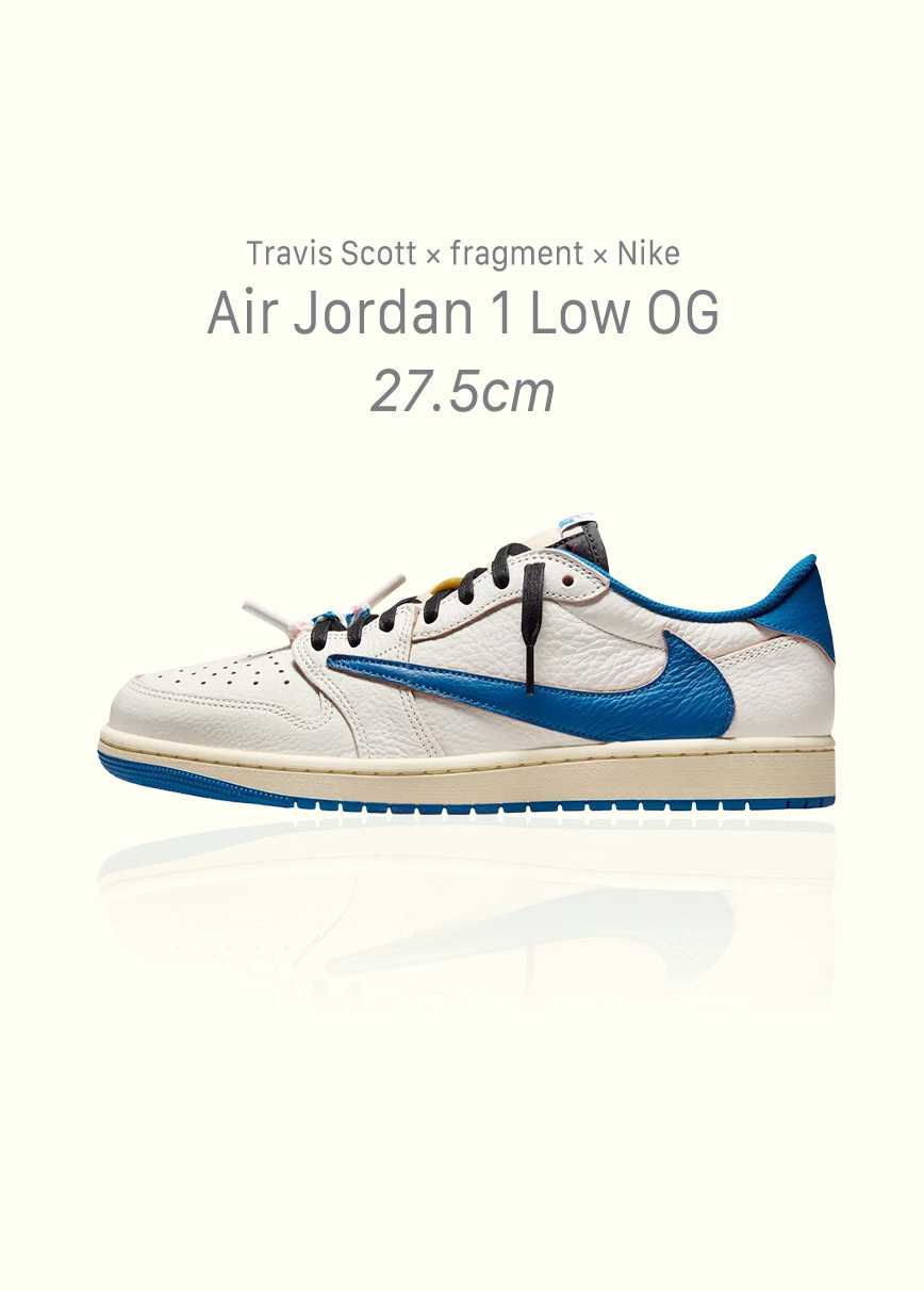 Travis Scott × fragment design × Nike Air Jordan 1 Low OG "Sail/Military Blue"