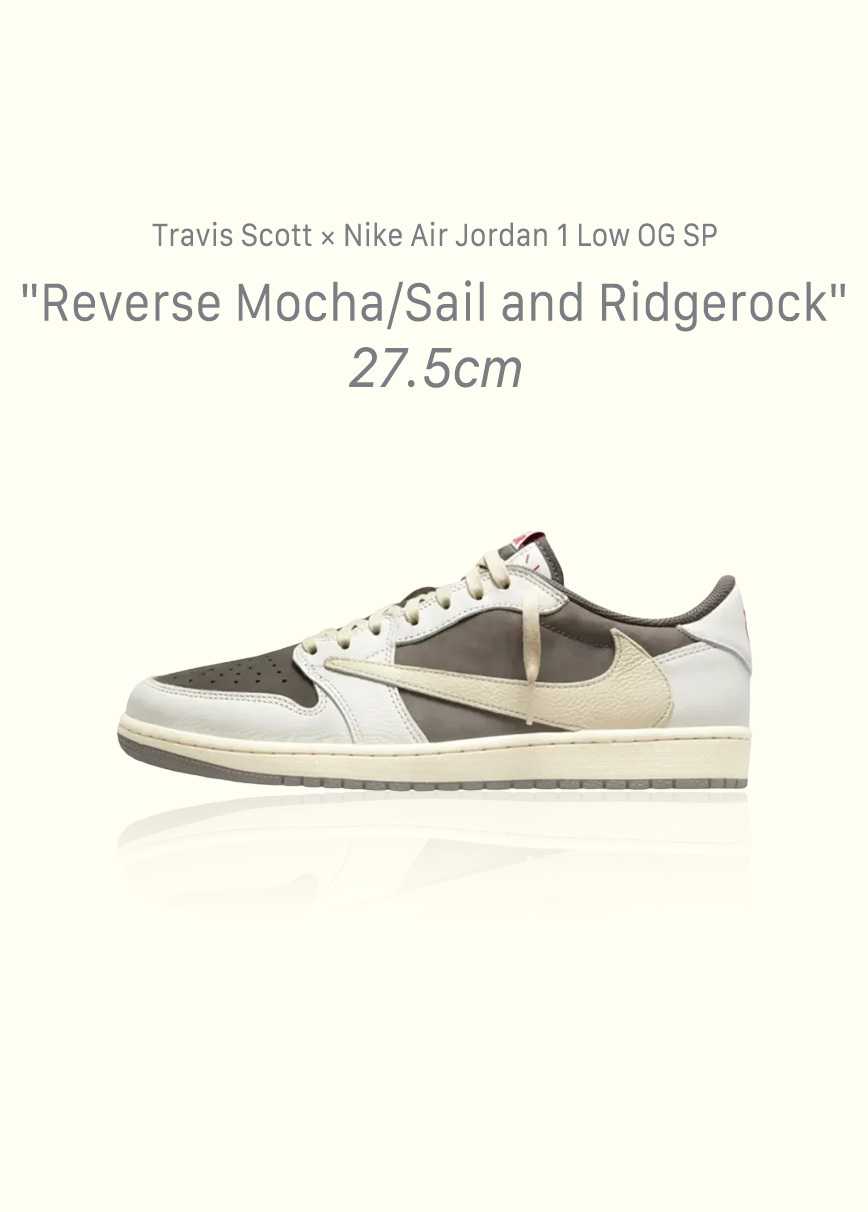 Travis Scott × Nike Air Jordan 1 Low OG SP "Reverse Mocha/Sail and Ridgerock"