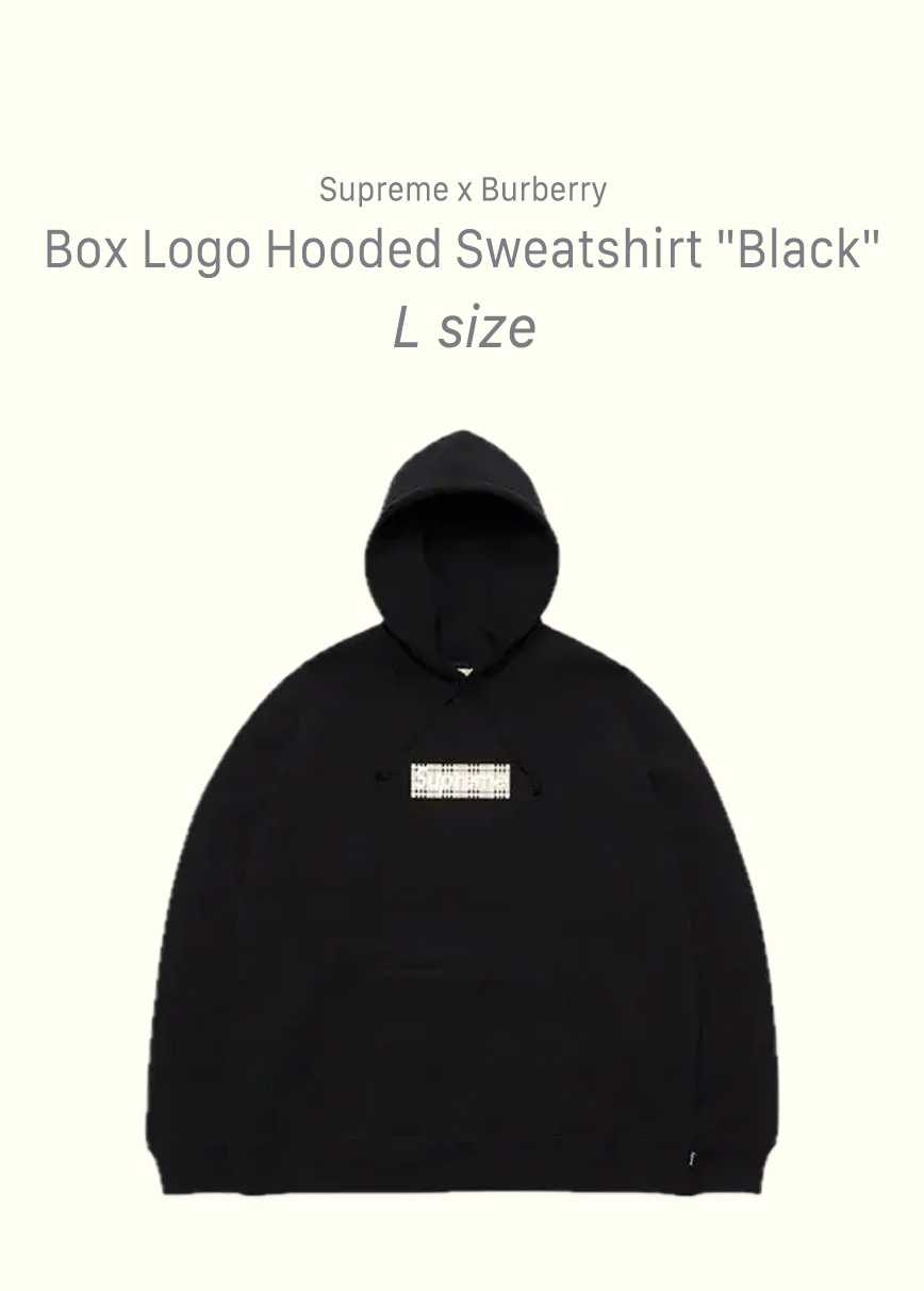 Supreme x Burberry Box Logo Hooded Sweatshirt "Black"