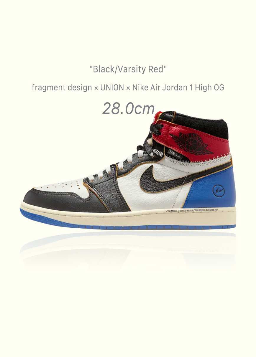 fragment design × UNION × Nike Air Jordan 1 High OG "Black/Varsity Red"
