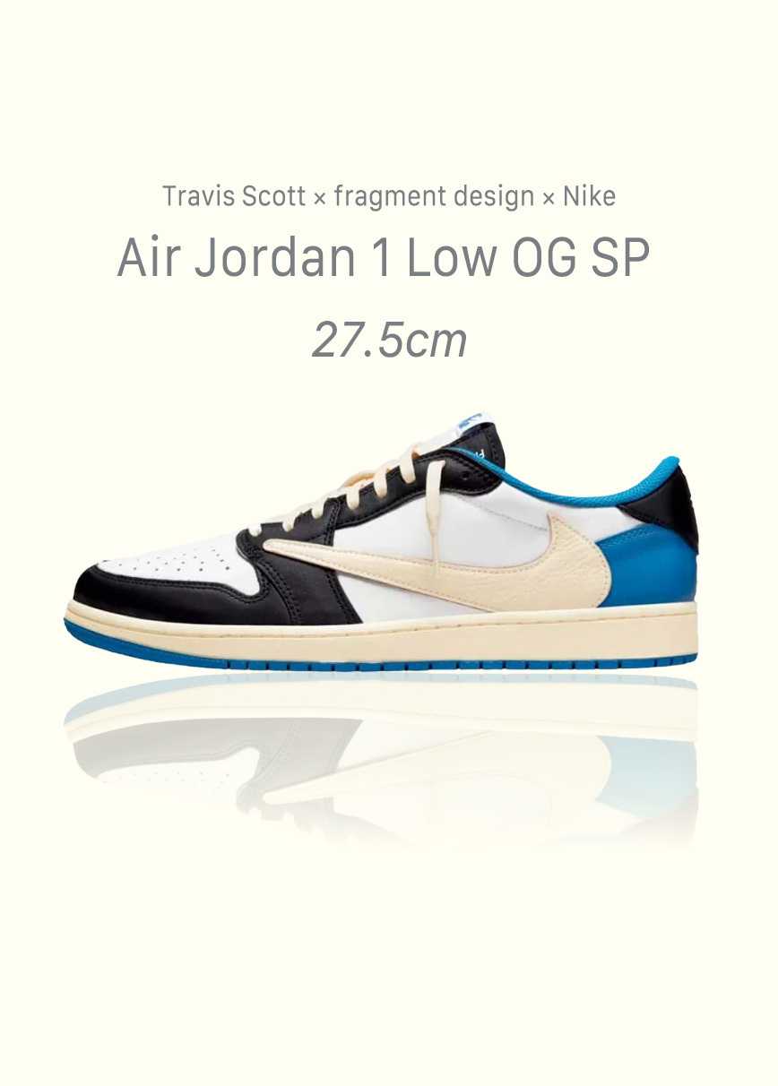 Travis Scott × fragment design × Nike Air Jordan 1 Low OG SP "Military Blue"