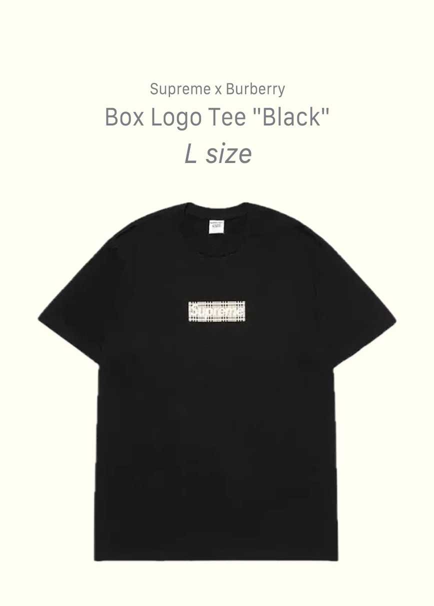 Supreme x Burberry Box Logo Tee "Black"